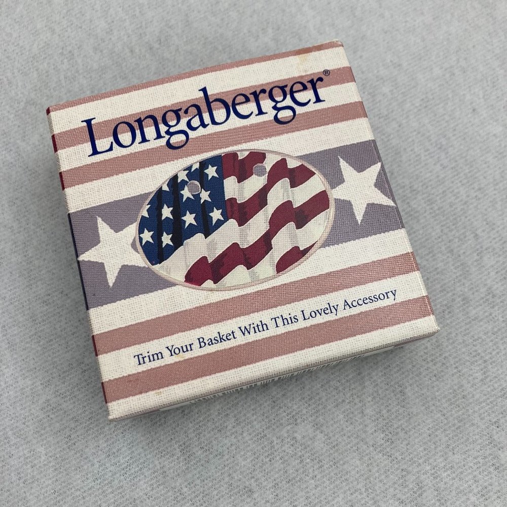 Vintage Longaberger American Flag Trim Your Basket Tie-on Accessory